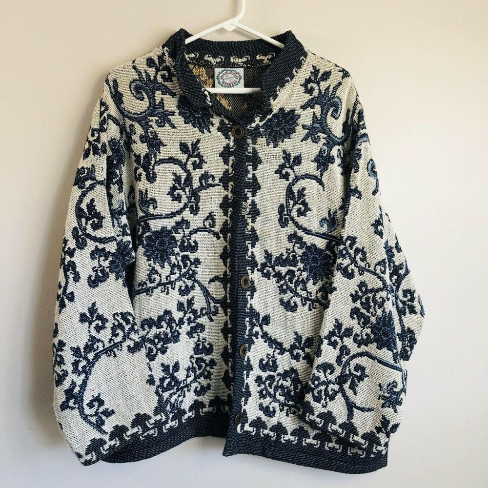 Sugar Street Weavers Women Medium Blue Floral Blaz